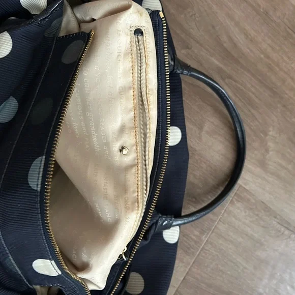 Kate Spade  EUC storybook lining Black Polka Dot Women's Bag - Picture 3 of 7
